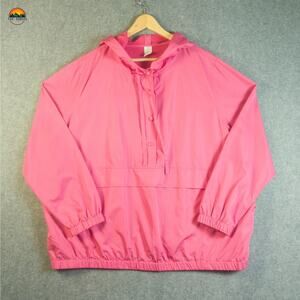 LIVI Windbreaker Jacket Pink Snap Front Long Sleeve Women's Plus Size 22/24